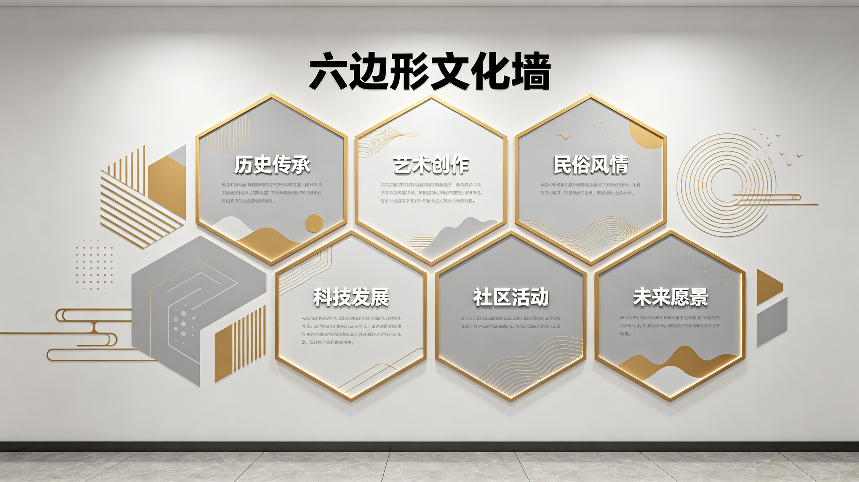 瑞昌企业文化墙 | 六边形信息美学